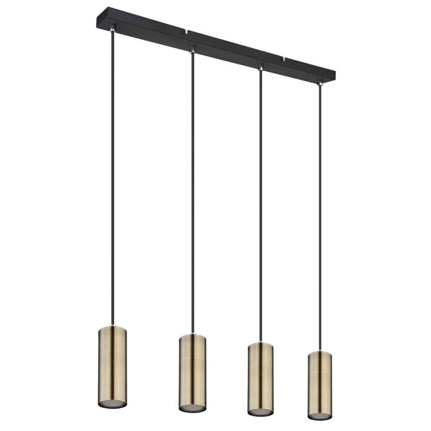 Globo - Chandelier on a string 4xGU10/35W/230V black/brass