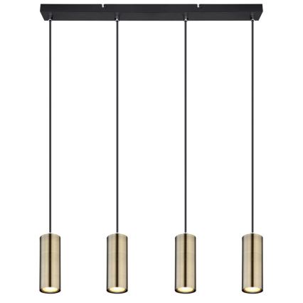 Globo - Chandelier on a string 4xGU10/35W/230V black/brass