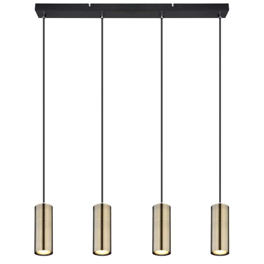 Globo - Chandelier on a string 4xGU10/35W/230V black/brass