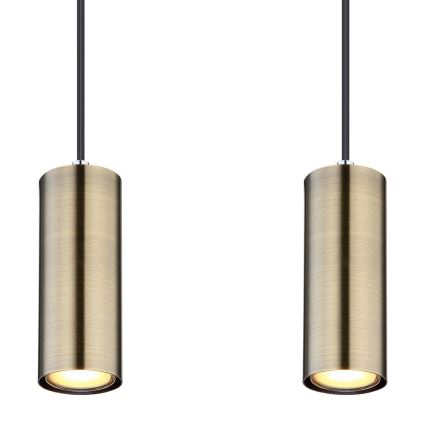 Globo - Chandelier on a string 4xGU10/35W/230V black/brass