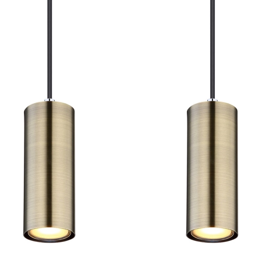 Globo - Chandelier on a string 4xGU10/35W/230V black/brass