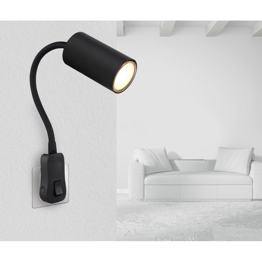 Globo - Plug-in wall spotlight 1xGU10/35W/230V black