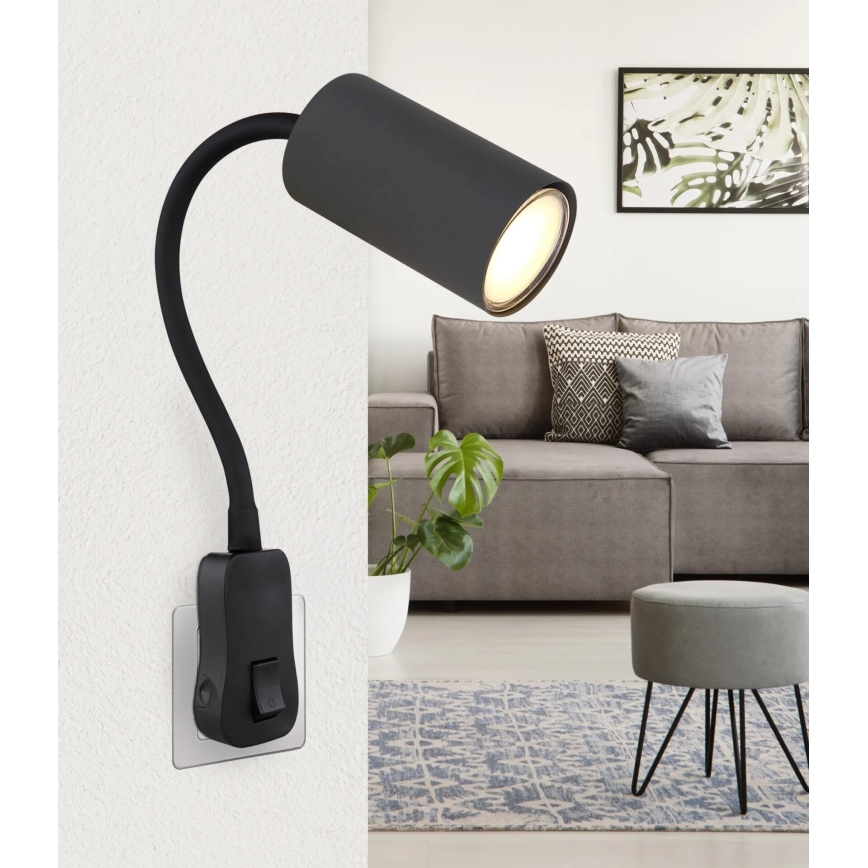 Globo - Socket wall spotlight 1xGU10/35W/230V black