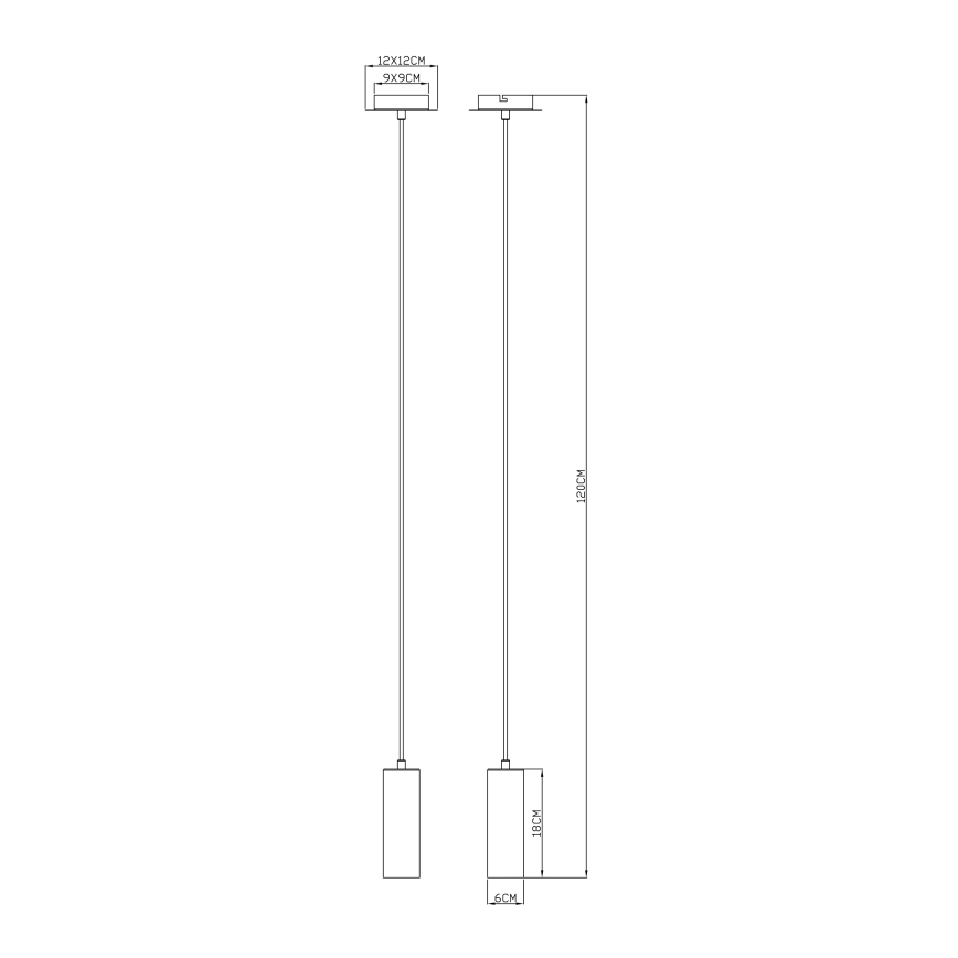 Globo - Chandelier on a string 1xGU10/35W/230V black