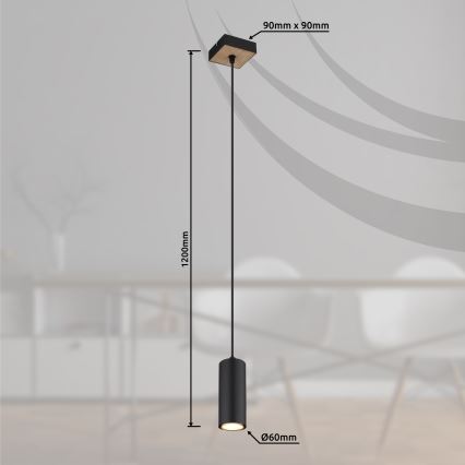 Globo - Chandelier on a string 1xGU10/35W/230V black/brown