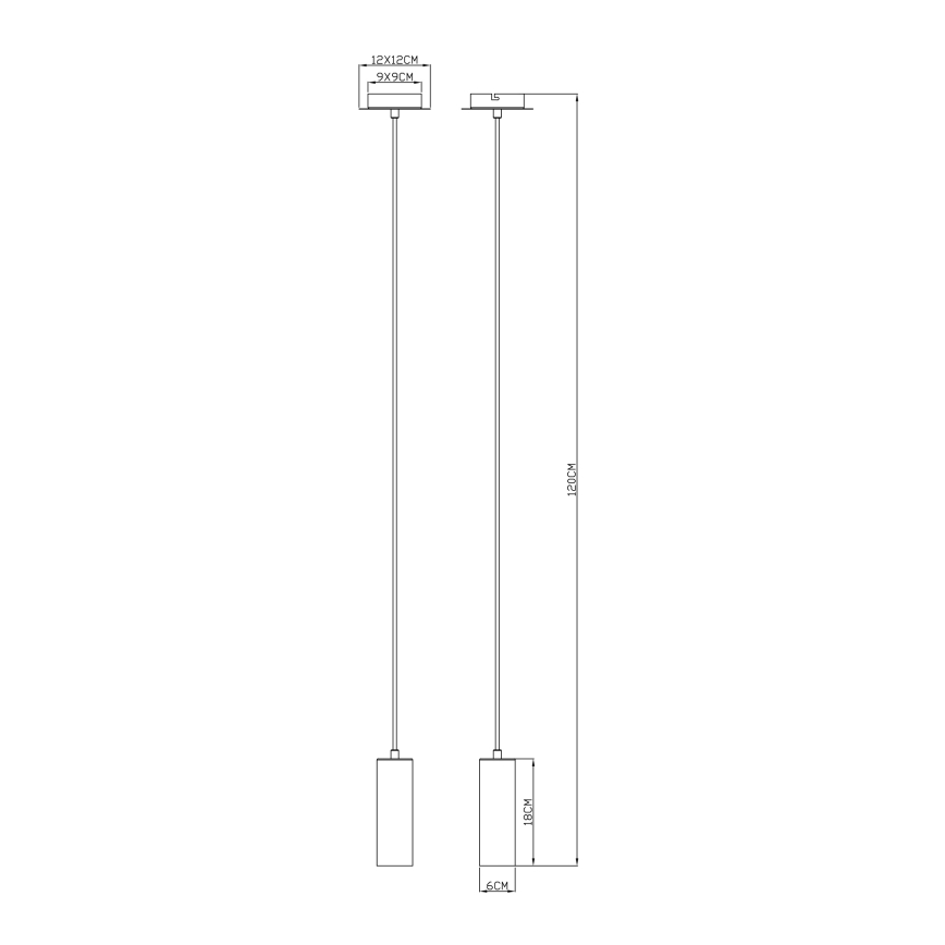 Globo - Chandelier on a string 1xGU10/35W/230V black/brass