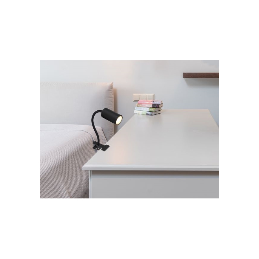 Globo - Flexible lamp with a clip 1xGU10/25W/230V black