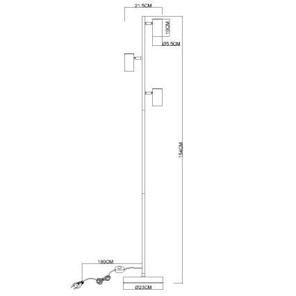 Globo - Floor lamp 3xGU10/5W/230V grey