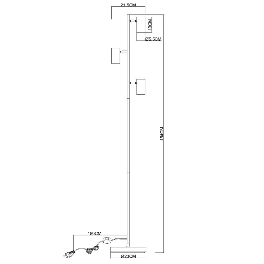 Globo - Floor lamp 3xGU10/5W/230V grey