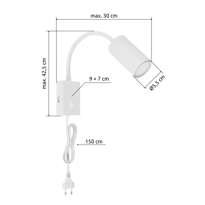Globo - Flexible wall lamp 1xGU10/25W/230V white