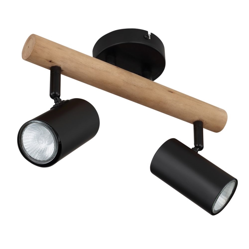 Globo - Spotlight 2xGU10/5W/230V wood/metal
