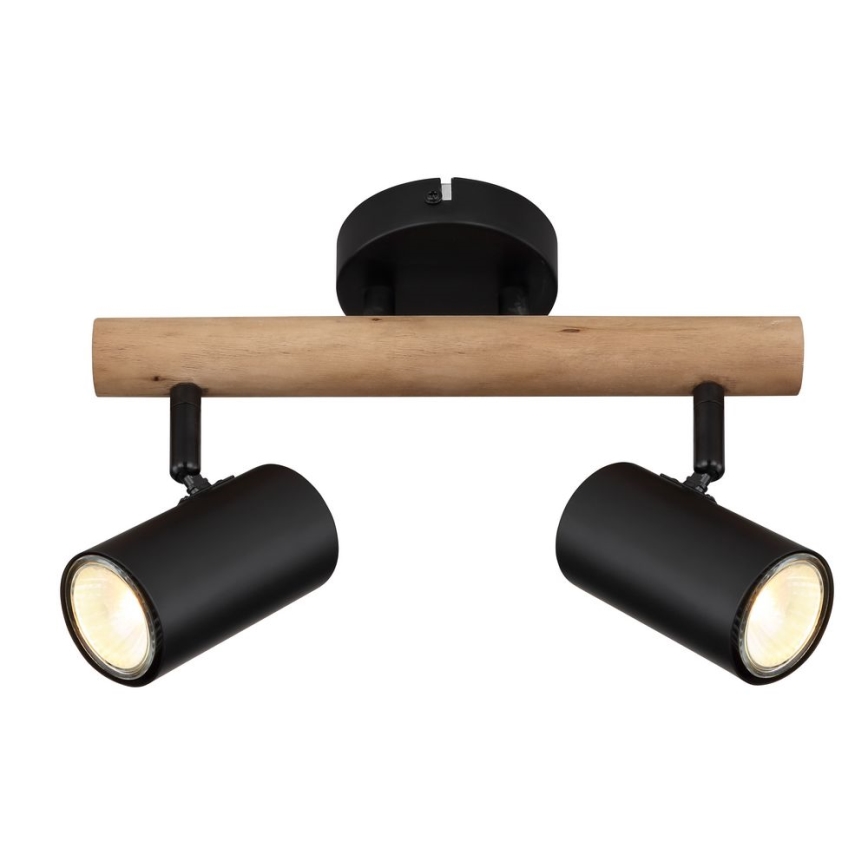 Globo - Spotlight 2xGU10/5W/230V wood/metal