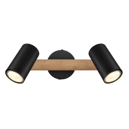 Globo - Spotlight 2xGU10/5W/230V wood/metal