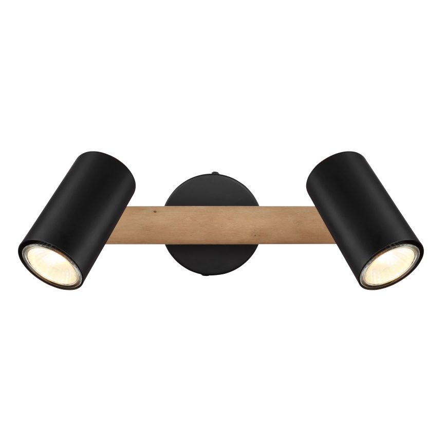 Globo - Spotlight 2xGU10/5W/230V wood/metal