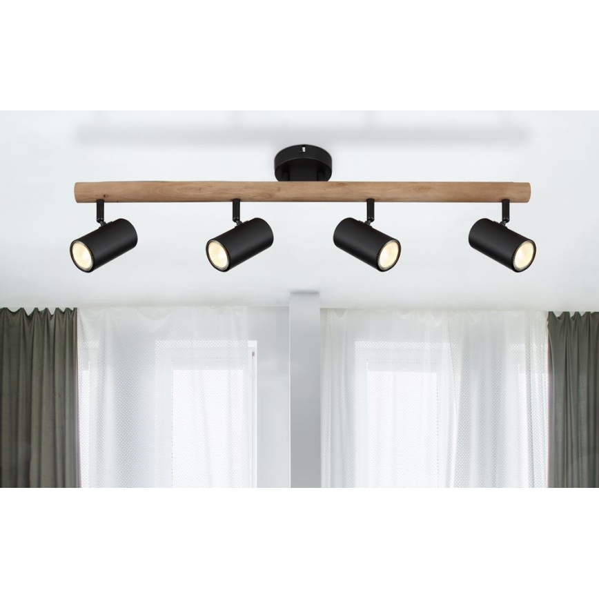 Globo - Spotlight 4xGU10/5W/230V wood/metal