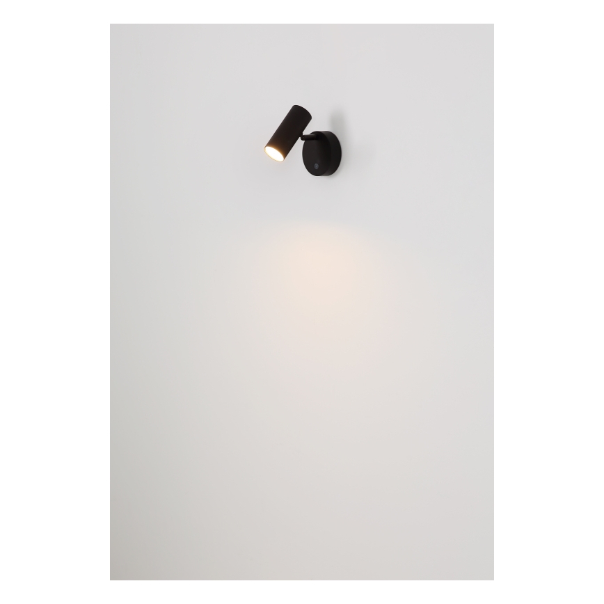 Globo - Dimmable Rechargeable LED Wall Spotlight LED/0.4W/3.7V 1800 mAh Black