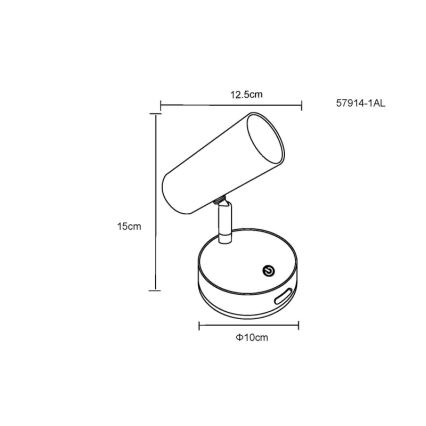 Globo - Dimmable Rechargeable LED Wall Spotlight LED/0.4W/3.7V 1800 mAh Black