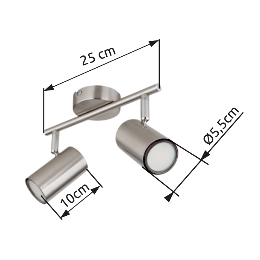 Globo - Spotlight 2xGU10/25W/230V matte chrome