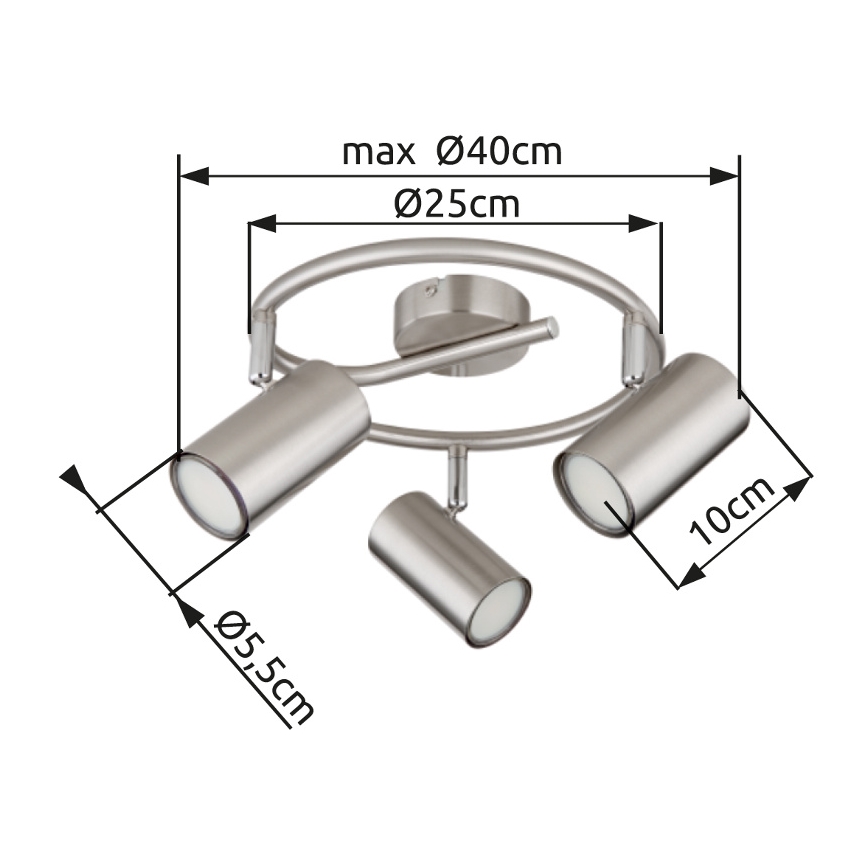 Globo - Spotlight 3xGU10/25W/230V matte chrome