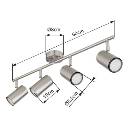 Globo - Spotlight 4xGU10/25W/230V matte chrome
