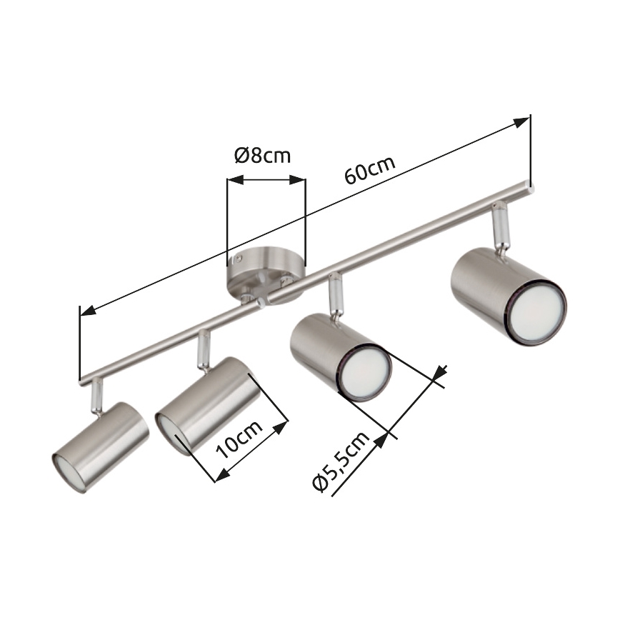 Globo - Spotlight 4xGU10/25W/230V matte chrome