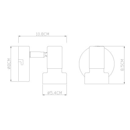 Globo - Wall spotlight 1xGU10/25W/230V black/silver
