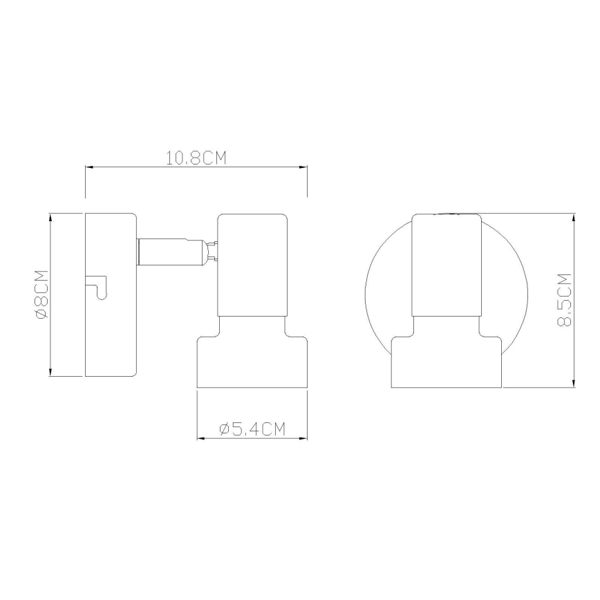Globo - Wall spotlight 1xGU10/25W/230V black/silver