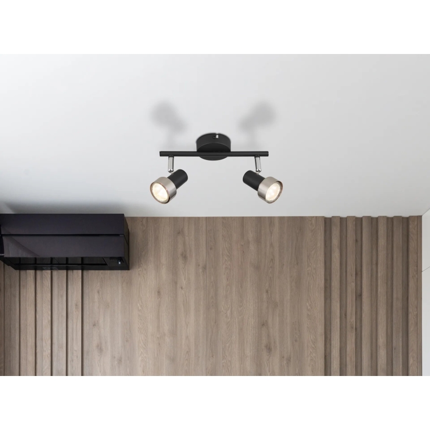 Globo - Spotlight  2xGU10/25W/230V black/silver
