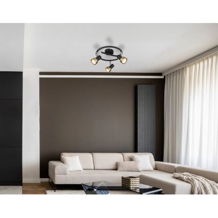 Globo - Spotlight  3xGU10/25W/230V black/gold
