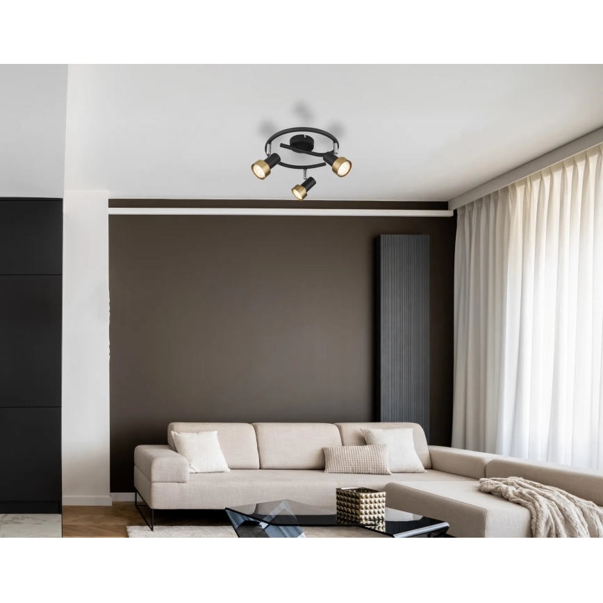 Globo - Spotlight  3xGU10/25W/230V black/gold