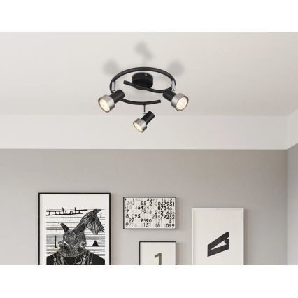 Globo - Spotlight  3xGU10/25W/230V black/silver