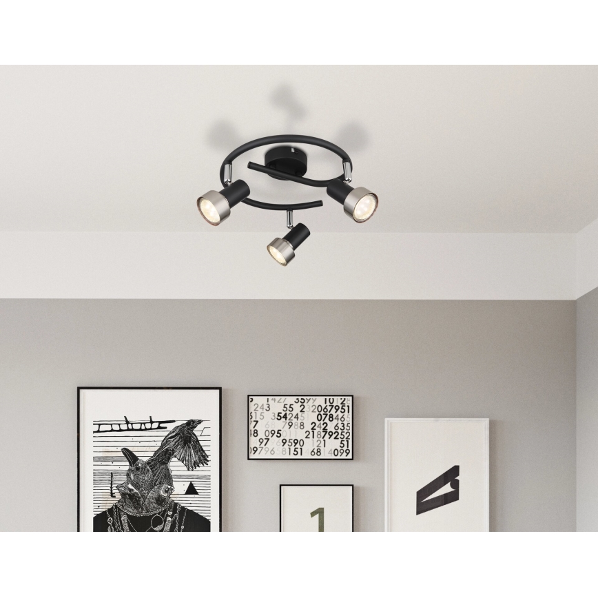 Globo - Spotlight  3xGU10/25W/230V black/silver