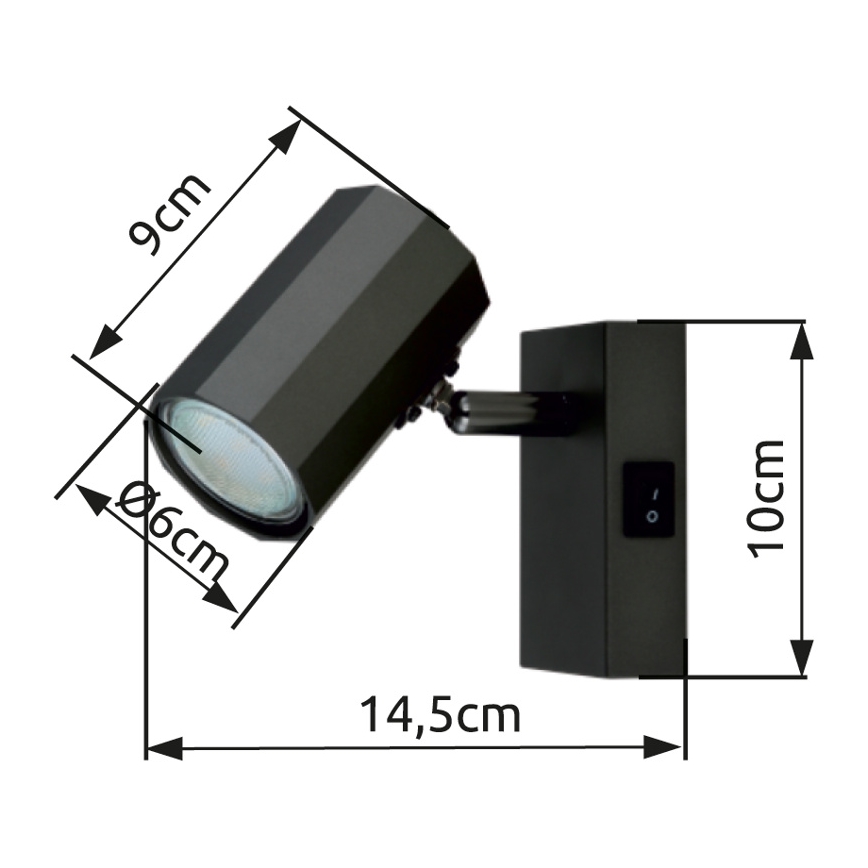 Globo - Wall spotlight 1xGU10/25W/230V black