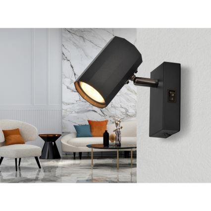 Globo - Wall spotlight 1xGU10/25W/230V black