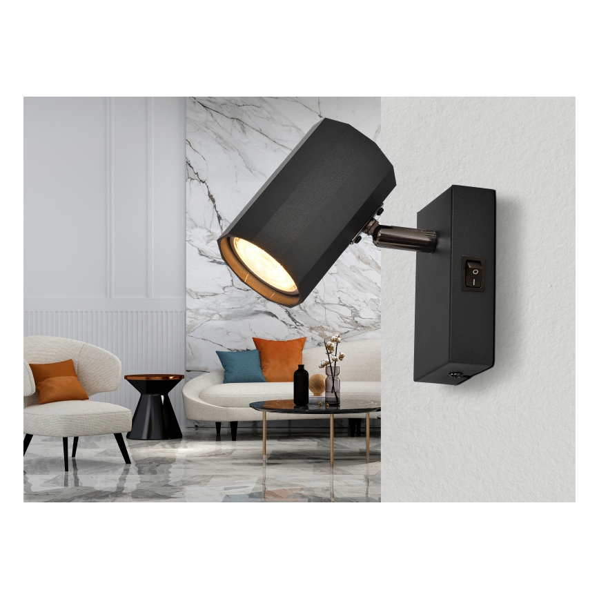Globo - Wall spotlight 1xGU10/25W/230V black