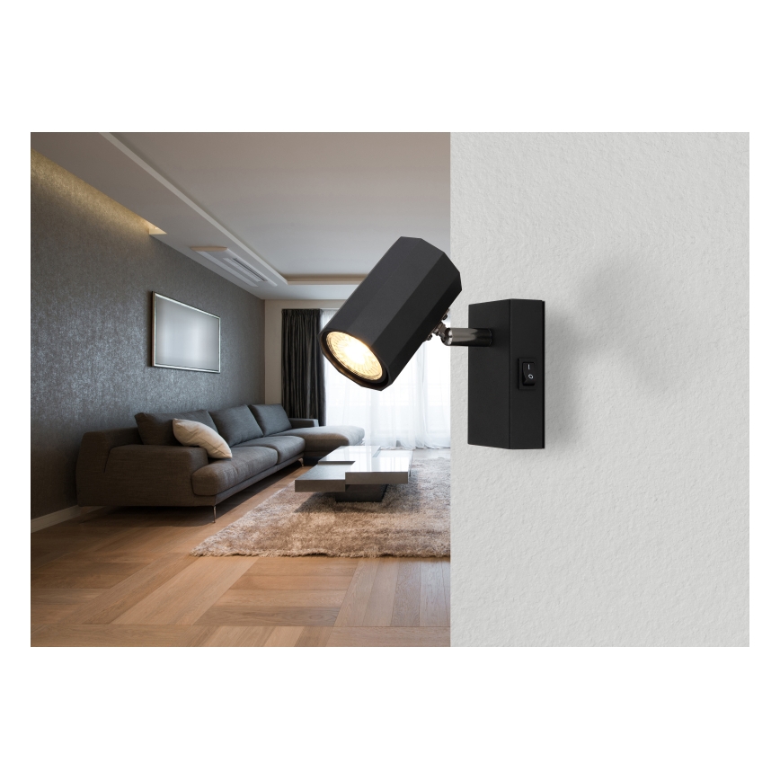 Globo - Wall spotlight 1xGU10/25W/230V black