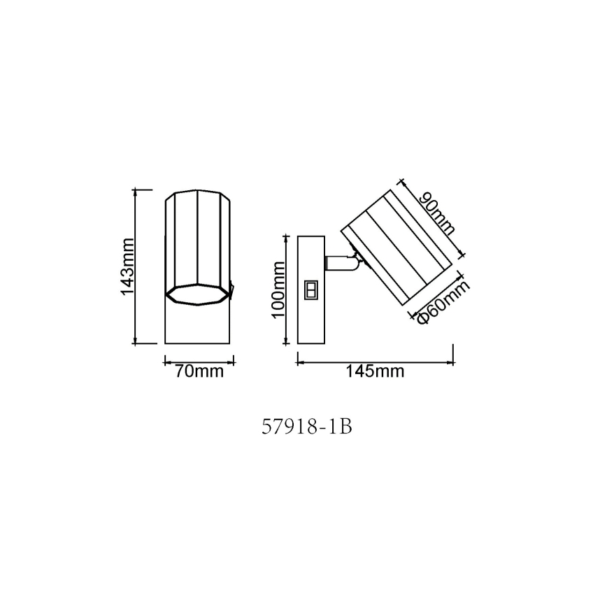 Globo - Wall spotlight 1xGU10/25W/230V black