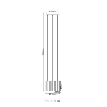 Globo - Chandelier on a string 3xGU10/25W/230V black