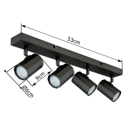 Globo - Spotlight 4xGU10/25W/230V black