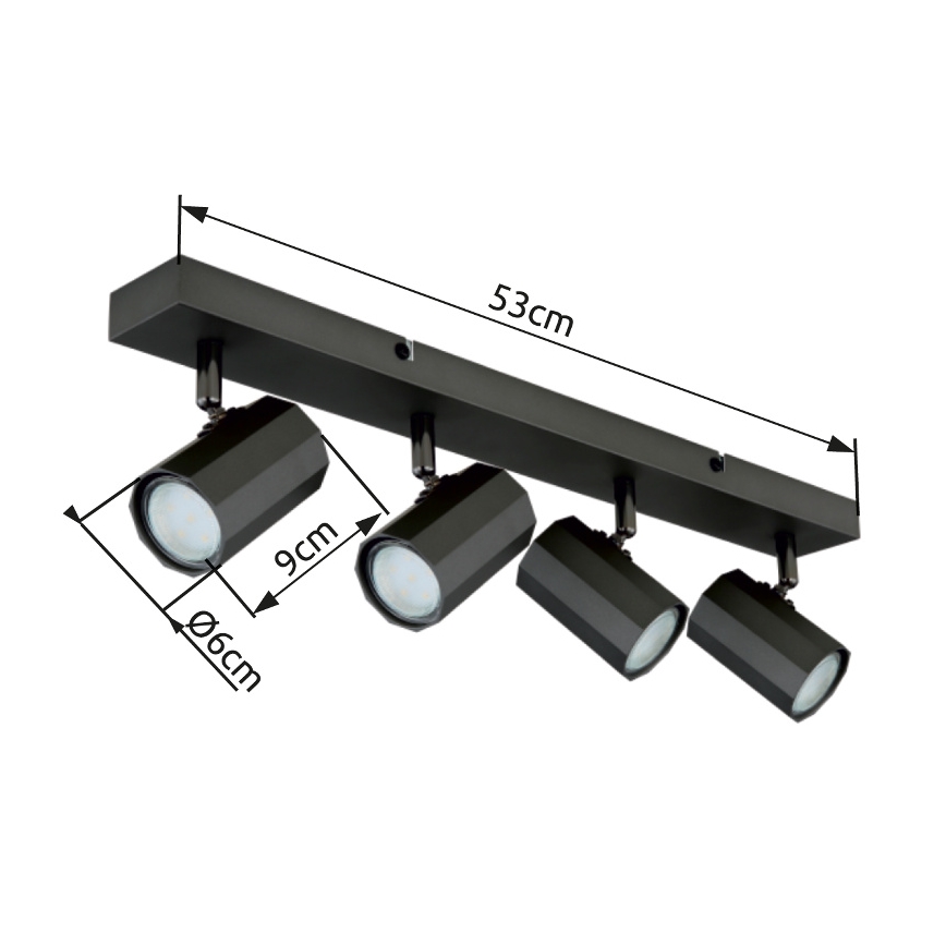 Globo - Spotlight 4xGU10/25W/230V black