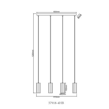 Globo - Chandelier on a string 4xGU10/25W/230V black