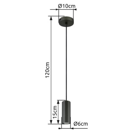 Globo - Chandelier on a string 1xGU10/25W/230V black