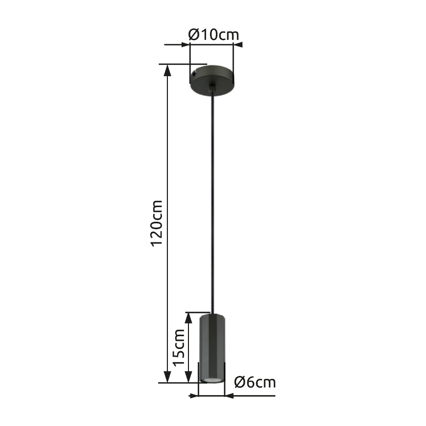 Globo - Chandelier on a string 1xGU10/25W/230V black