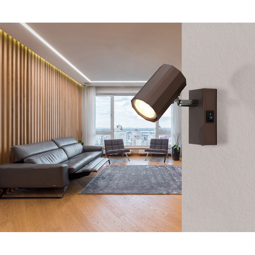 Globo - Wall spotlight 1xGU10/25W/230V brown