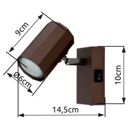 Globo - Wall spotlight 1xGU10/25W/230V brown