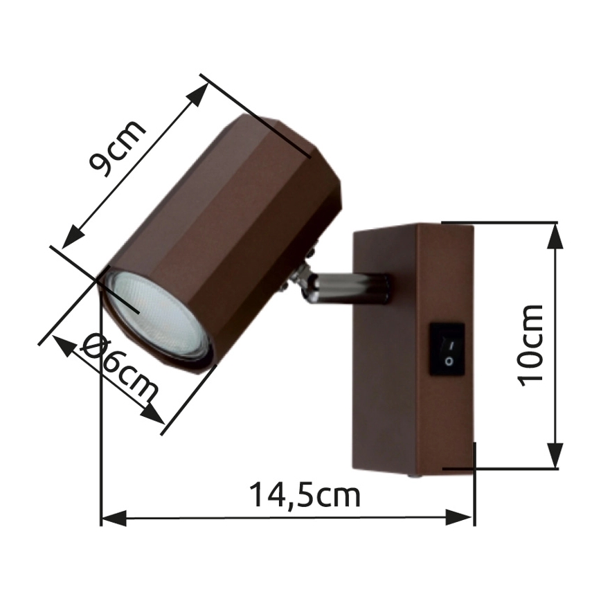 Globo - Wall spotlight 1xGU10/25W/230V brown