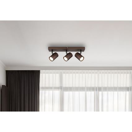 Globo - Spotlight 3xGU10/25W/230V brown