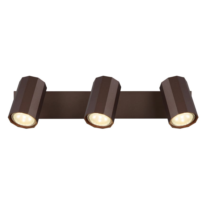 Globo - Spotlight 3xGU10/25W/230V brown