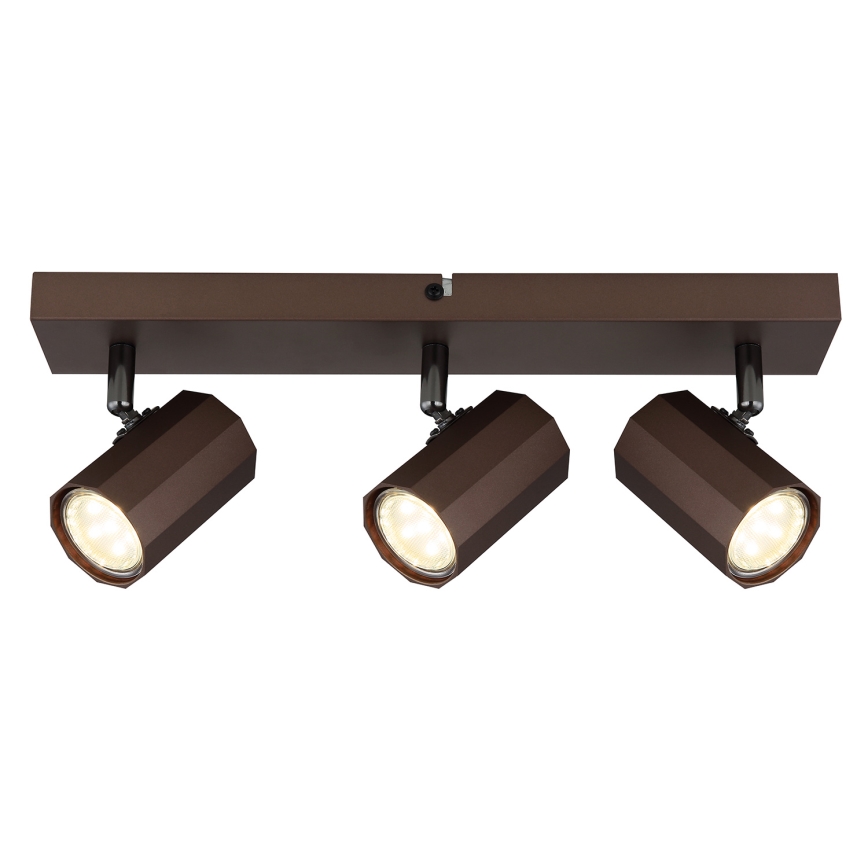 Globo - Spotlight 3xGU10/25W/230V brown