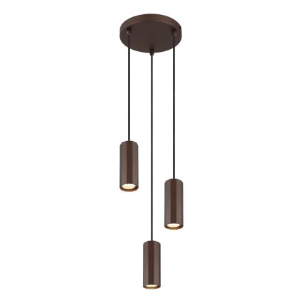 Globo - Chandelier on a string 3xGU10/25W/230V brown